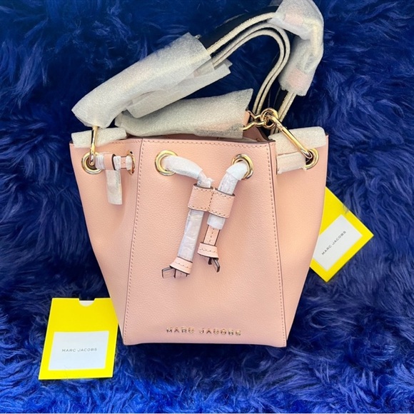 New! MARC JACOBS Crossbody Bucket Leather Bag in Rose Pink - Picture 7 of 12